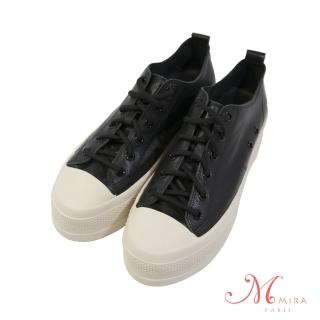 【MIRA】真皮六孔厚底休閒鞋-黑色-W08087N01(厚底/休閒鞋/真皮/六孔)