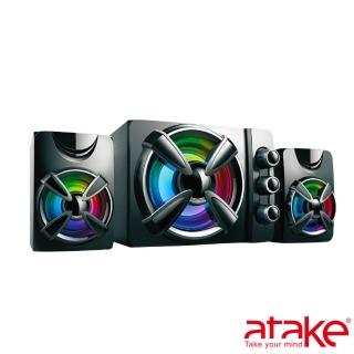【ATake】惡霸 AX3 電競迷你2.1聲道音響(RGB喇叭/電腦喇叭/重低音音響/獨立高低音調節/音箱組)