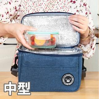 【J 精選】簡約多功能可側背保溫袋/保冷袋/便當袋/野餐袋(中型)