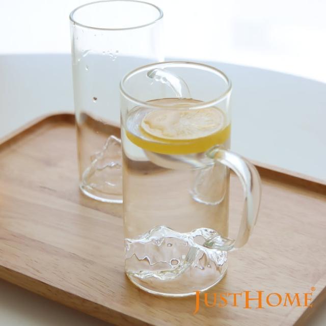 【Just Home】自然山形直深耐熱玻璃馬克杯320ml4入組(玻璃杯、耐熱玻璃)