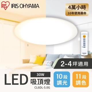 【IRIS】LED圓盤可調光變色吸頂燈 5.0系列 CL6DL(2-4坪適用 33W 可調光 可變色 遙控開關)