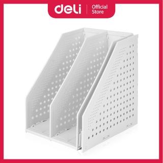【得力】Deli得力 開放式三段折疊雜誌箱-淺灰(E78995)