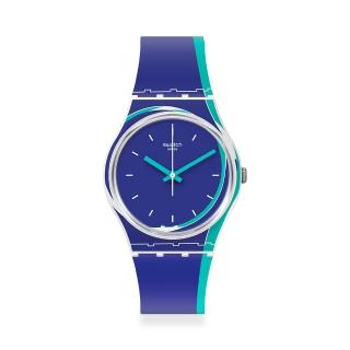【SWATCH】Gent 原創系列BLUE SHORE藍色幻象 手錶 瑞士錶 錶(34mm)