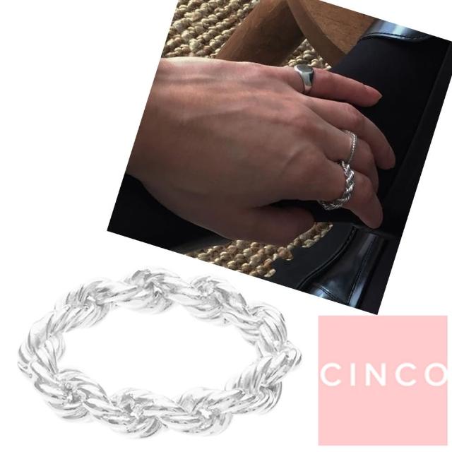 【CINCO】葡萄牙精品 Bia ring 925純銀 簡約編織小寬版戒指(925純銀)