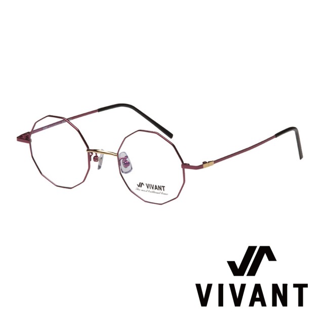【VIVANT】韓國 多邊形金屬框 光學眼鏡(．酒紅 octogone C5)