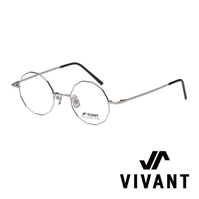 【VIVANT】韓國 多邊形金屬框 光學眼鏡(．銀 octogone C2)