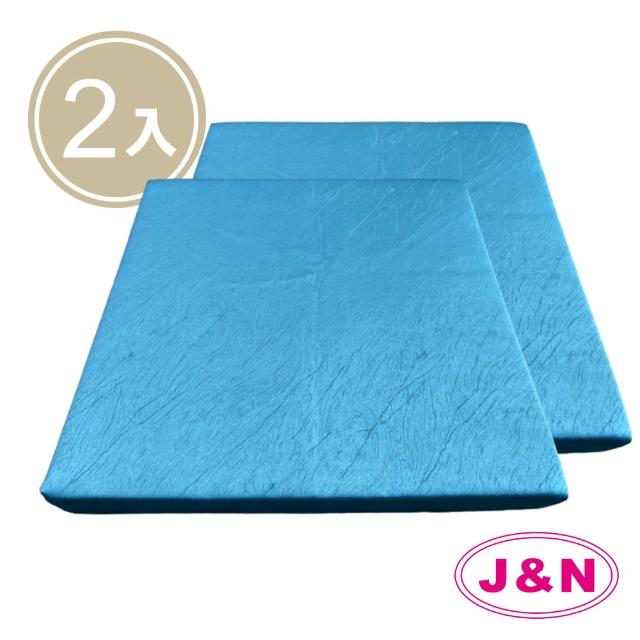 【J&N】閃電織紋立體坐墊55*55*5湖水藍色(2 入/1組)