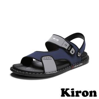 【Kiron】兩穿涼鞋/兩穿法運動風個性拼接休閒涼拖鞋-男鞋(藍)