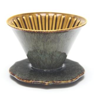 【MILA】手作燒陶自然釉咖啡濾杯02-天目森林(台灣製造)