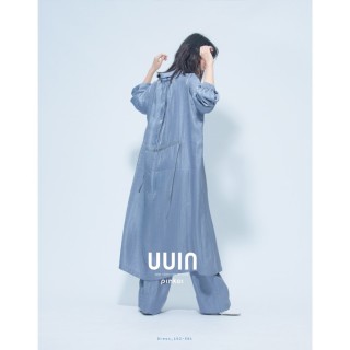 【UUIN】Light Collection _ 慵懶長版翻領洋裝(女裝 藍色 長袖)