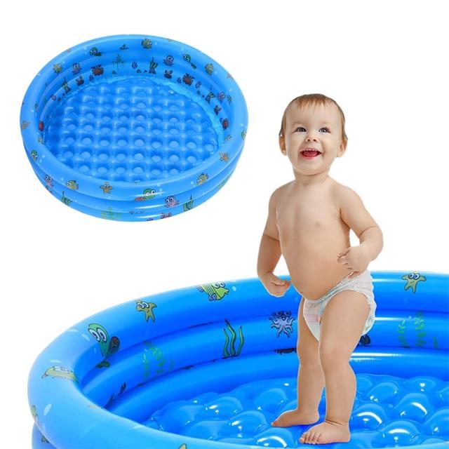【JoyNa】兒童充氣游泳池+採壓式打氣筒(三環獨立充氣.球池.80cm)