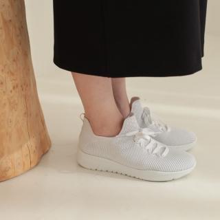 【WYPEX】簡約綁帶針織透氣休閒鞋 健走鞋 運動鞋(3色)