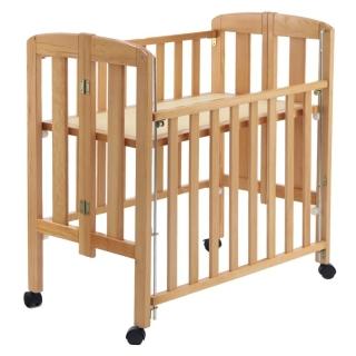 【台灣製造】實木製收折嬰兒中床附棉質床墊(折合床)