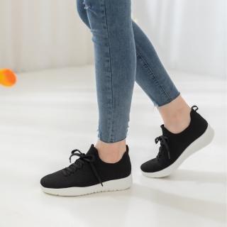 【WYPEX】簡約綁帶針織透氣休閒鞋女 健走鞋 運動鞋(3色)