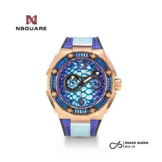 【NSQUARE】SNAKE QUEEN系列 時尚魅力紫施華洛世奇水晶蛇紋自動機械腕錶 L0471-N11.13