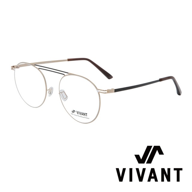 【VIVANT】韓國 經典雙槓 圓框 光學眼鏡(．金 pont C4)