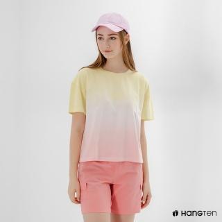 【Hang Ten】女裝-漸層設計短袖T恤-黃