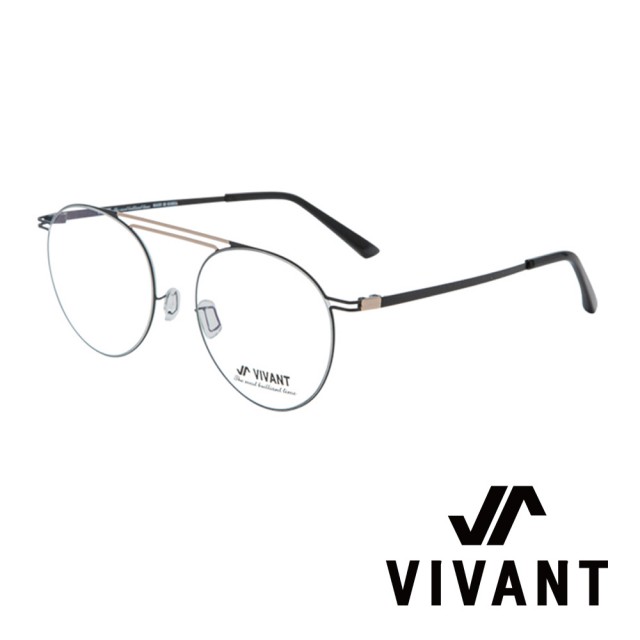 【VIVANT】韓國 經典雙槓 圓框 光學眼鏡(．黑/金 pont C5)