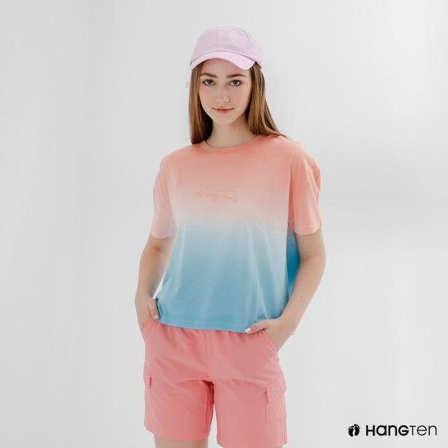 【Hang Ten】女裝-漸層設計短袖T恤-淺粉