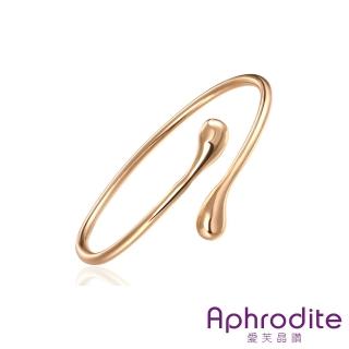 【Aphrodite 愛芙晶鑽】簡約流線水滴造型手環(黃金色)