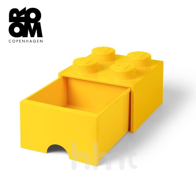 【Room Copenhagen】LEGO Brick Drawer 4樂高積木方塊四紐抽屜盒收納盒-黃色(樂高收納盒)