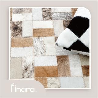 【Finara 費納拉】天然原色牛皮玄關地墊手工地毯(維也納)