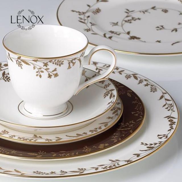 【LENOX】美國LENOX白宮餐瓷御用品牌Golden Bough五件骨瓷餐具組(附原裝彩盒)