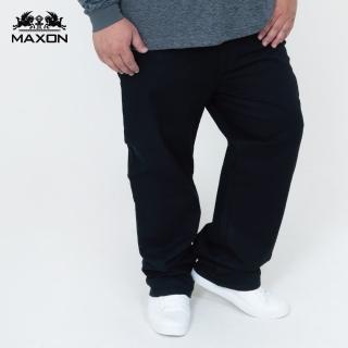 【MAXON 馬森大尺碼】台灣製/黑色標準版彈性直筒褲38~44腰(87931-88)