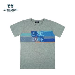 【MCGREGOR 瑪格麗格】針織混紡棉布短袖圓領T恤-男童(191719字體色塊印花圖案)