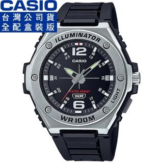【CASIO 卡西歐】卡西歐超霸運動膠帶錶-黑(MWA-100H-1A 台灣公司貨全配盒裝)