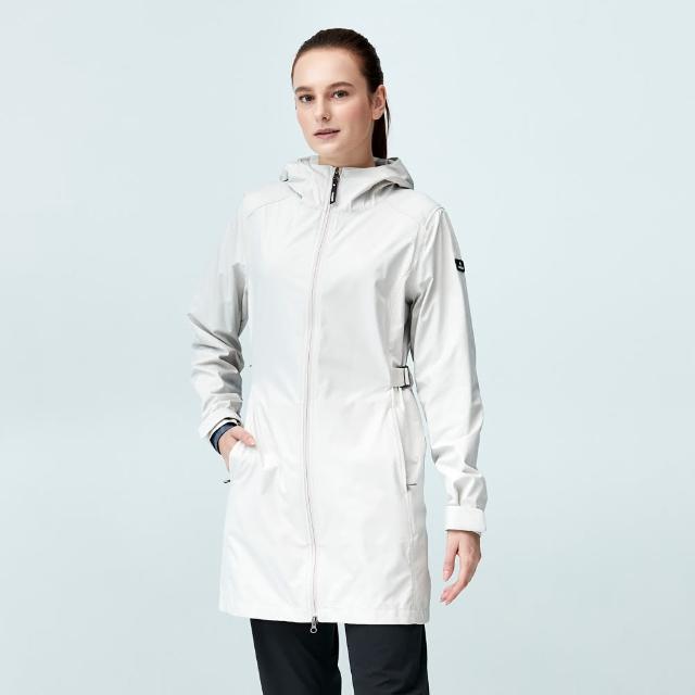 【HAKERS 哈克士】女款  3L輕量防風防水透氣長版外套(休閒旅遊/戶外登山/機能外套)