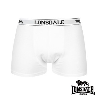 【LONSDALE 英國小獅】英式極簡風 高彈性內褲2入(白色 LT422011)