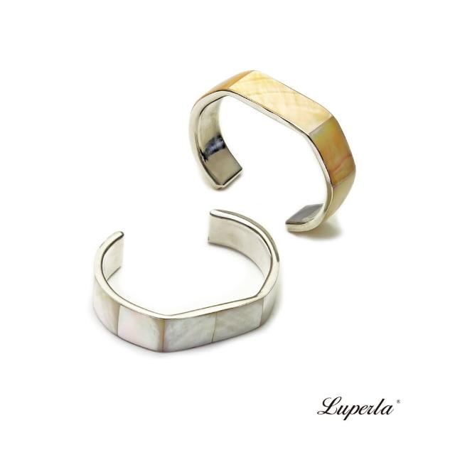 【大東山珠寶】L&H Luperla 珍珠母貝精緻輕奢氣質女士腕環(白色、金色)