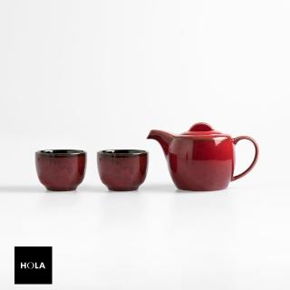 【HOLA】晴陽窯燒一壺兩杯茶具組 紅