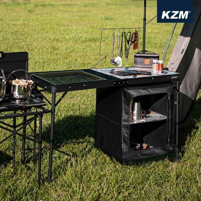 【KAZMI】KZM豪華型鋼網行動廚房含收納袋(KZM/露營用品/折疊桌/行動廚房/鋼網/camping)