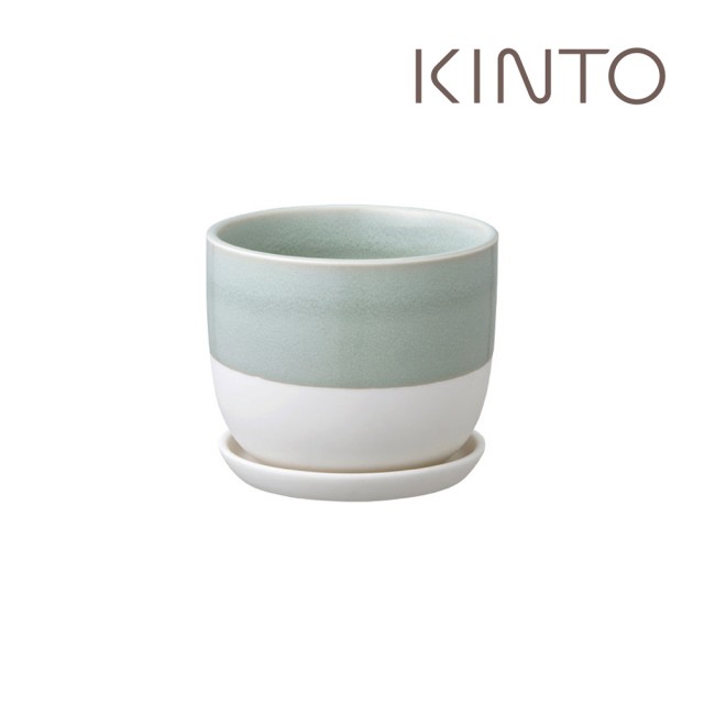 【Kinto】PLANT POT 193陶瓷花盆11cm-藍灰