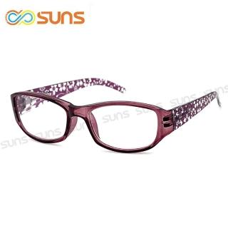 【SUNS】台灣製 濾藍光老花眼鏡 紫花膠框 高硬度耐磨鏡片 配戴不暈眩