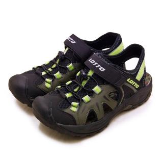 【LOTTO】男 專業排水護趾戶外運動涼鞋 冒險家系列(黑綠 3235)