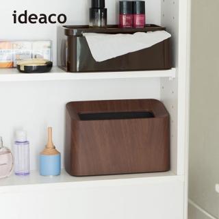 【日本ideaco】胡桃木紋纖形斜口桌邊置物/垃圾桶-1.7L(鏡櫃 化妝台 書桌 收納 小物 整理)