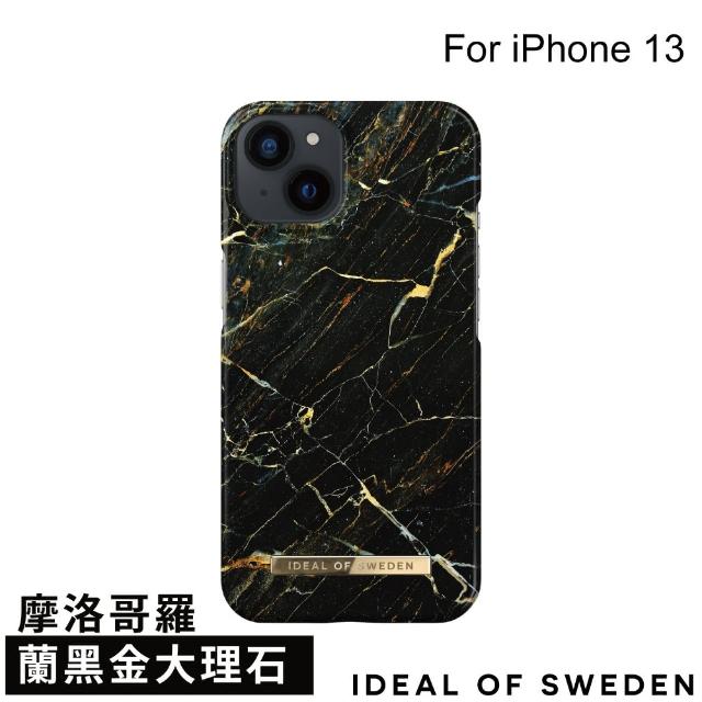 【iDeal Of Sweden】iPhone 13 6.1吋 北歐時尚瑞典流行手機殼(摩洛哥羅蘭黑金大理石)