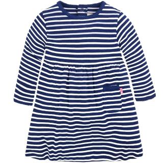 【JoJo Maman BeBe】嬰幼兒/兒童100％純棉長袖洋裝_英國藍條紋(JJA8526)