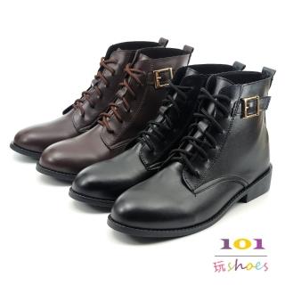 【101 玩Shoes】mit.學院風格綁帶牛津靴(黑/咖.36-40碼)