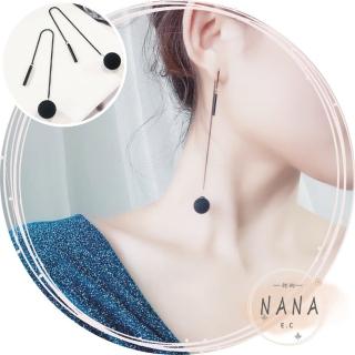 【NANA】娜娜 迷人特工低調黑吊墜圓球耳環(耳環)