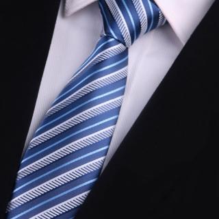 【拉福】領帶寬版8cm手打領帶杰碼藍斜