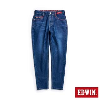 【EDWIN】女裝 東京紅360°迦績彈力機能錐形牛仔褲(拔洗藍)