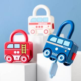 【KTOY】小鎖匠益智配對鑰匙開鎖車3入組(配對遊戲 開鎖玩具 小手訓練 幼兒玩具)