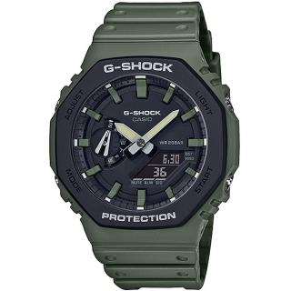 【CASIO 卡西歐】G-SHOCK 八角農家橡樹雙顯手錶 畢業 禮物(GA-2110SU-3A/速)