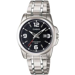 【CASIO 卡西歐】簡約時尚指針腕錶/銀x黑面(LTP-1314D-1A)