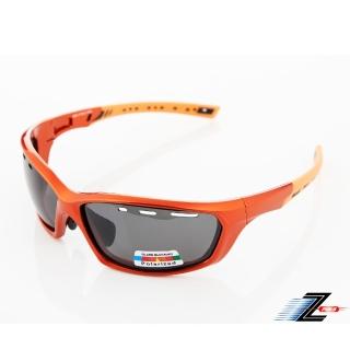 【Z-POLS】新一代TR太空纖維彈性輕量質感橘 抗UV400頂級運動偏光眼鏡(Polarized寶麗來偏光防悶設計)