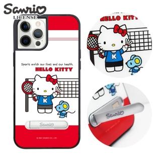 【apbs】三麗鷗 Kitty iPhone 12 Pro Max / 12 Pro / 12 / 12 mini 減震立架手機殼(羽球凱蒂)